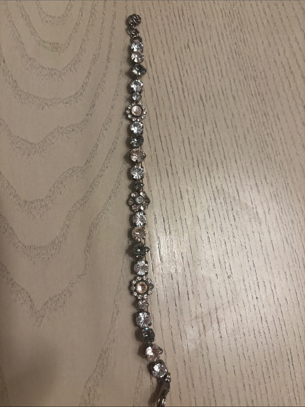 Sorrelli Elegant Crystal Flower Bracelet in Champagne and Clear